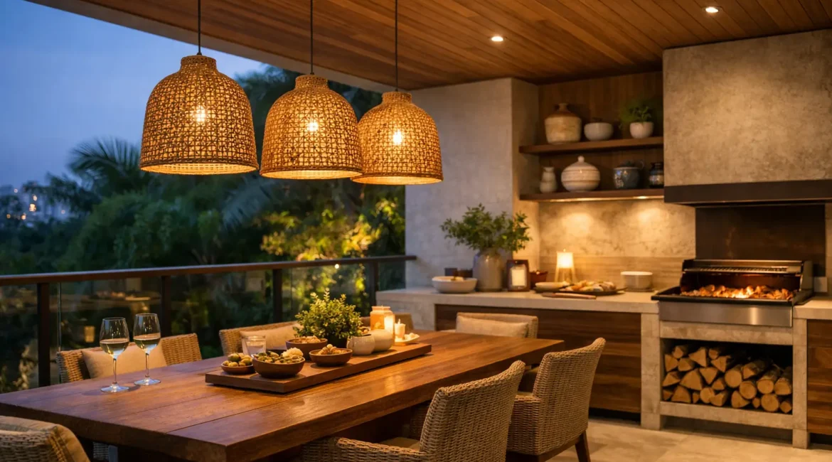 Melhores luminárias para varanda gourmet